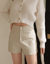 Minimalist Edgy Faux Leather Shorts