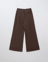 Hidden Placket Pleated Suit High Waist Wide Pants Culottes