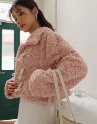 Collar Fluffy Faux Fur Jacket