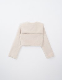 Fluffy Zipper Front Cropped Jacket