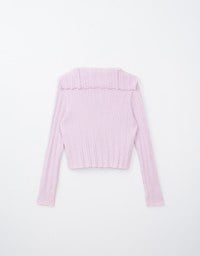 Sailor Collar Tie Knit Top