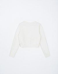 AIR SPACE Logo Gold Button Thick Knit Top