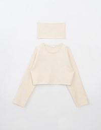 Long Sleeve Soft Knit Top (with Neck Scaft)