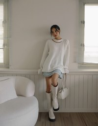 Halter Cutout Oversized Knit Sweater