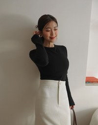 Long Sleeve Hollow Out Low Back Knit Padded Top