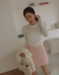 Long Sleeve Hollow Out Low Back Knit Padded Top