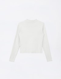 Solid Color Ruffled Edge Heavyweight Knit Top