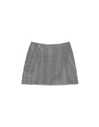 Classic Checkered Lace Hem Mini Skirt