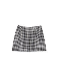 Classic Checkered Lace Hem Mini Skirt