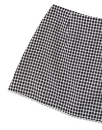 Classic Checkered Lace Hem Mini Skirt