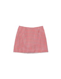 Classic Checkered Lace Hem Mini Skirt