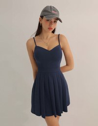 AIRY HOURGLASS Sweetheart Neck Pleated Cami Mini Dress