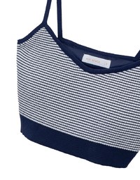 Contrast Trim Striped Knit Padded Cami Top