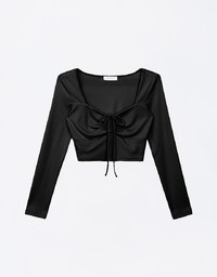 2 Way Sweetheart Neckline Front Ruched Top