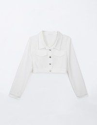 Lightweight Constrast Stitching Button Up Jacket