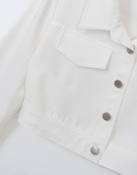 Lightweight Constrast Stitching Button Up Jacket