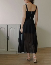 Sheer Flowy Slit Chiffon Maxi Skirt