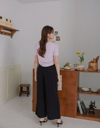 Airy Cool Pleated Straight Leg Wide Pants