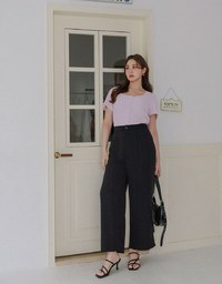 Airy Cool Pleated Straight Leg Wide Pants