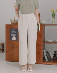 Airy Cool Pleated Straight Leg Wide Pants