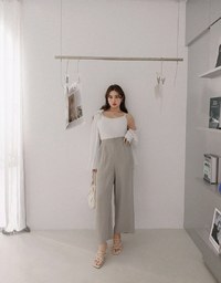 Airy Cool Pleated Straight Leg Wide Pants