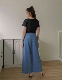 【Den!m LITE】Lightweight Soft Denim Pleated Straight Leg Pants