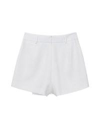 High Waist Plain Pleated Skort