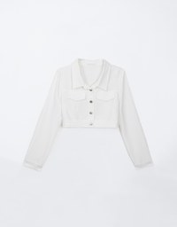 Lightweight Constrast Stitching Button Up Jacket