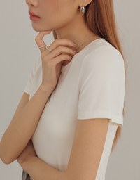 Airy Cool Basic Crew Neck Short Sleeve Crop Top