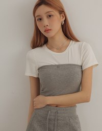 Airy Cool Basic Crew Neck Short Sleeve Crop Top