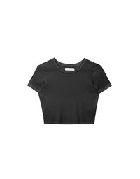 Airy Cool Basic Crew Neck Short Sleeve Crop Top