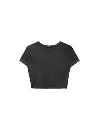 Airy Cool Basic Crew Neck Short Sleeve Crop Top