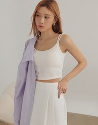 Airy Cool Adjustable Double Strap Cami Crop Top