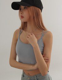 Airy Cool Adjustable Double Strap Cami Crop Top