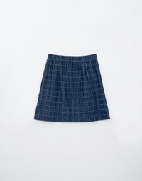 Fringed Plaid A-Line Mini Skirt