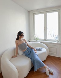 【Den!m LITE】Lightweight Soft Denim Mermaid Maxi Skirt