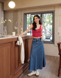 【Den!m LITE】Lightweight Soft Denim Mermaid Maxi Skirt