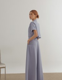 High Waist Flowy Tailored Pleated Wide Leg Pants