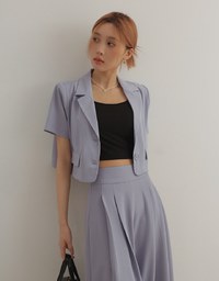 High Waist Flowy Tailored Pleated Wide Leg Pants