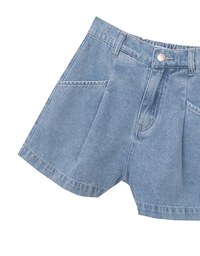 【Den!m LITE】Lightweight Soft Denim Pleated Shorts