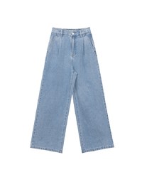 【Den!m LITE】Lightweight Soft Denim Pleated Straight Leg Pants