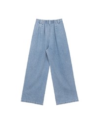 【Den!m LITE】Lightweight Soft Denim Pleated Straight Leg Pants