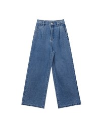 【Den!m LITE】Lightweight Soft Denim Pleated Straight Leg Pants