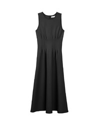 AIRY HOURGLASS Crew Neck Sleeveless Ruched A Line Cami Maxi Dress