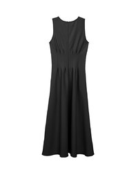 AIRY HOURGLASS Crew Neck Sleeveless Ruched A Line Cami Maxi Dress