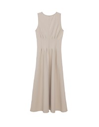 AIRY HOURGLASS Crew Neck Sleeveless Ruched A Line Cami Maxi Dress