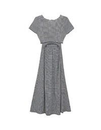 Checkered Ruched Front Blouse and Spaghetti Strap Maxi Dress Set Wear