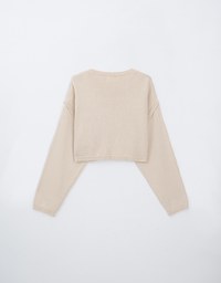 Long Sleeve Loose Fit Seam Detail Knit Top