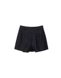 High Waist Plain Pleated Skort