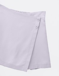 Asymmetric Front Side Button Skort